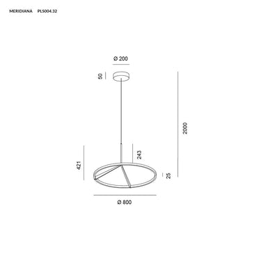 MERIDIANA sospensione 51W sabbia dimmerabile Vivida plus Lampade a sospensione